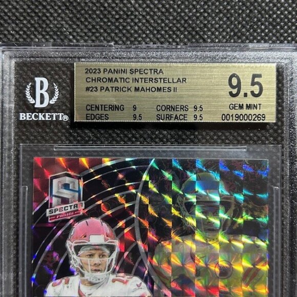 2023 SPECTRA CHROMATIC INTERSTELLAR PRIZM PATRICK MAHOMES /50 BGS 9.5 GEM MINT - Picture 2 of 4